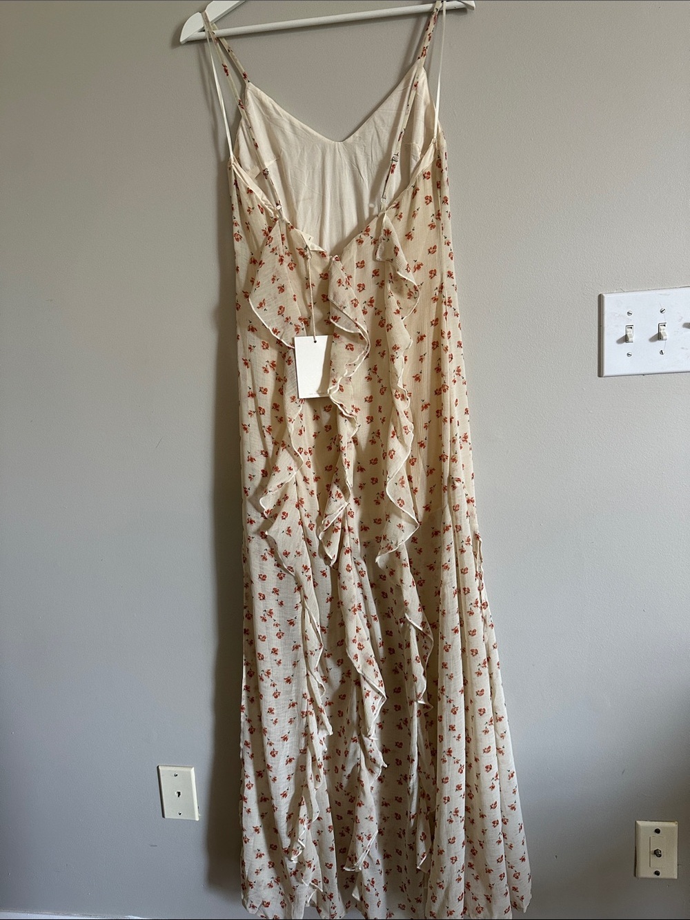 Yellow Floral Summer Maxi Dress With Back Ruffle - Picture 13 of 13